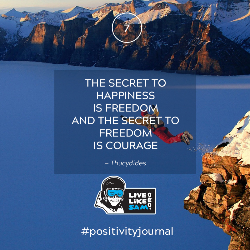 Live Like Sam positivity journal 7 quote