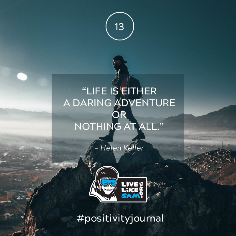 Live Like Sam positivity journal quote