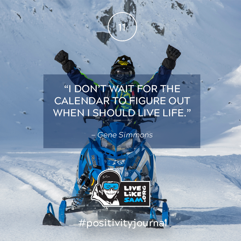 Live Like Sam positivity journal quote